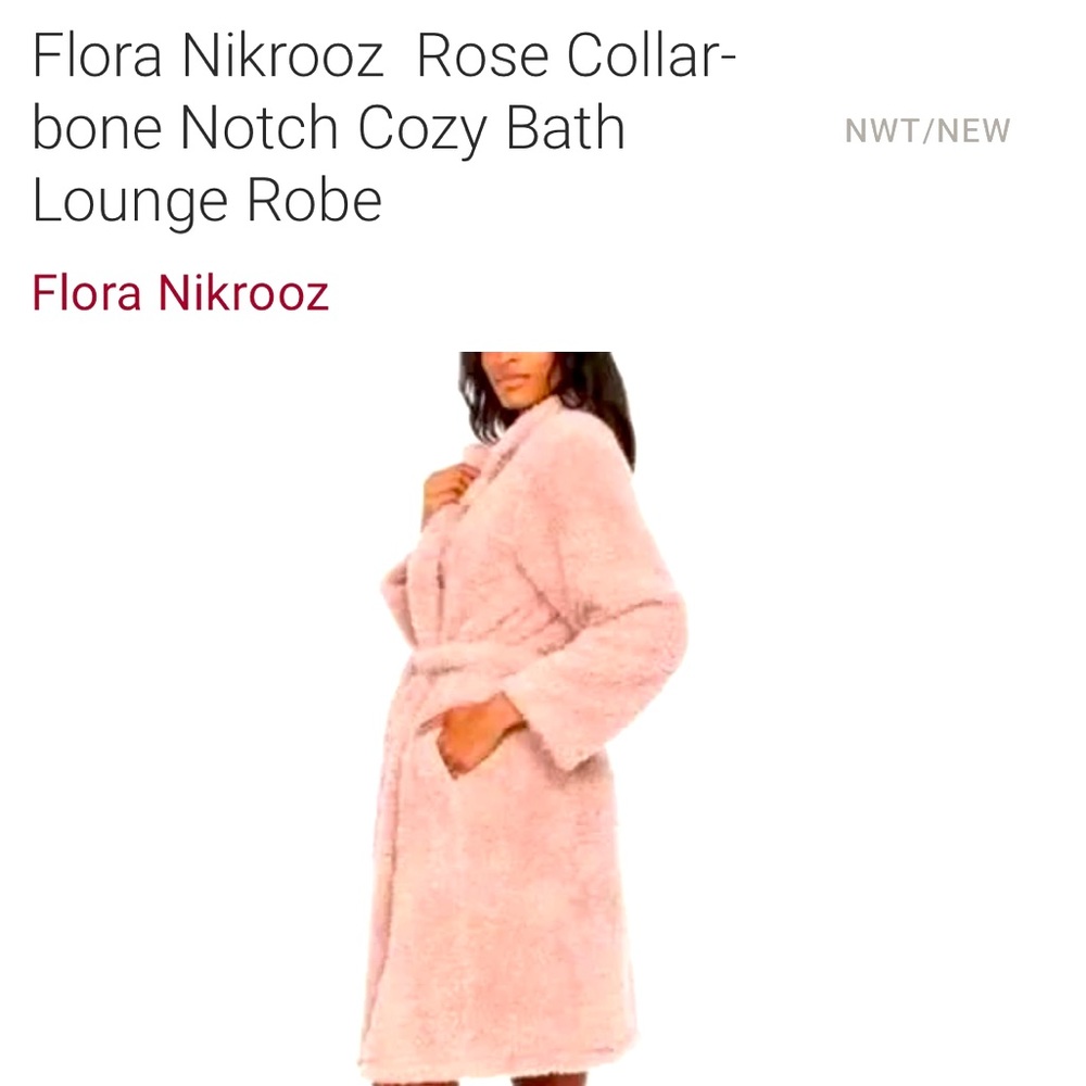 Flora Nikrooz Notch Collar Plush Robe /Sml-Med Color Rose ( Y-W2)